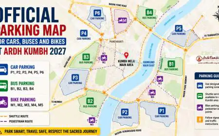 Official Parking Map for Cars, Buses and Bikes at Ardh Kumbh 2027